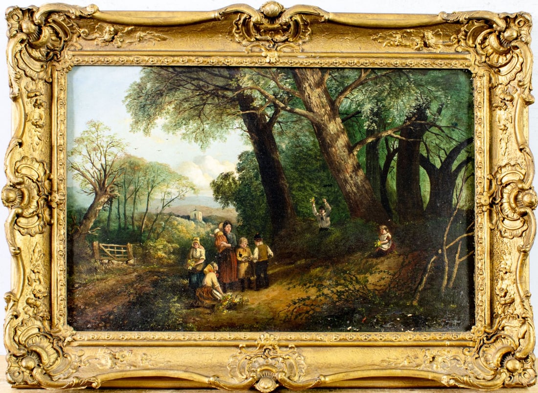 ATTR Thomas Webster (UK,1800-1886) oil painting antique - 3