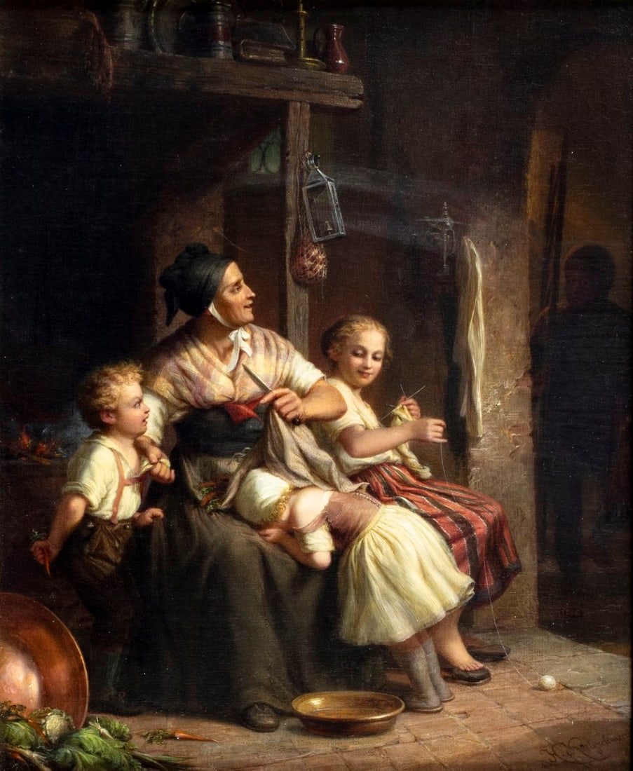 Johann Hermann Kretzschmer (German,1811-1890) oil painting antique (1 of 14)