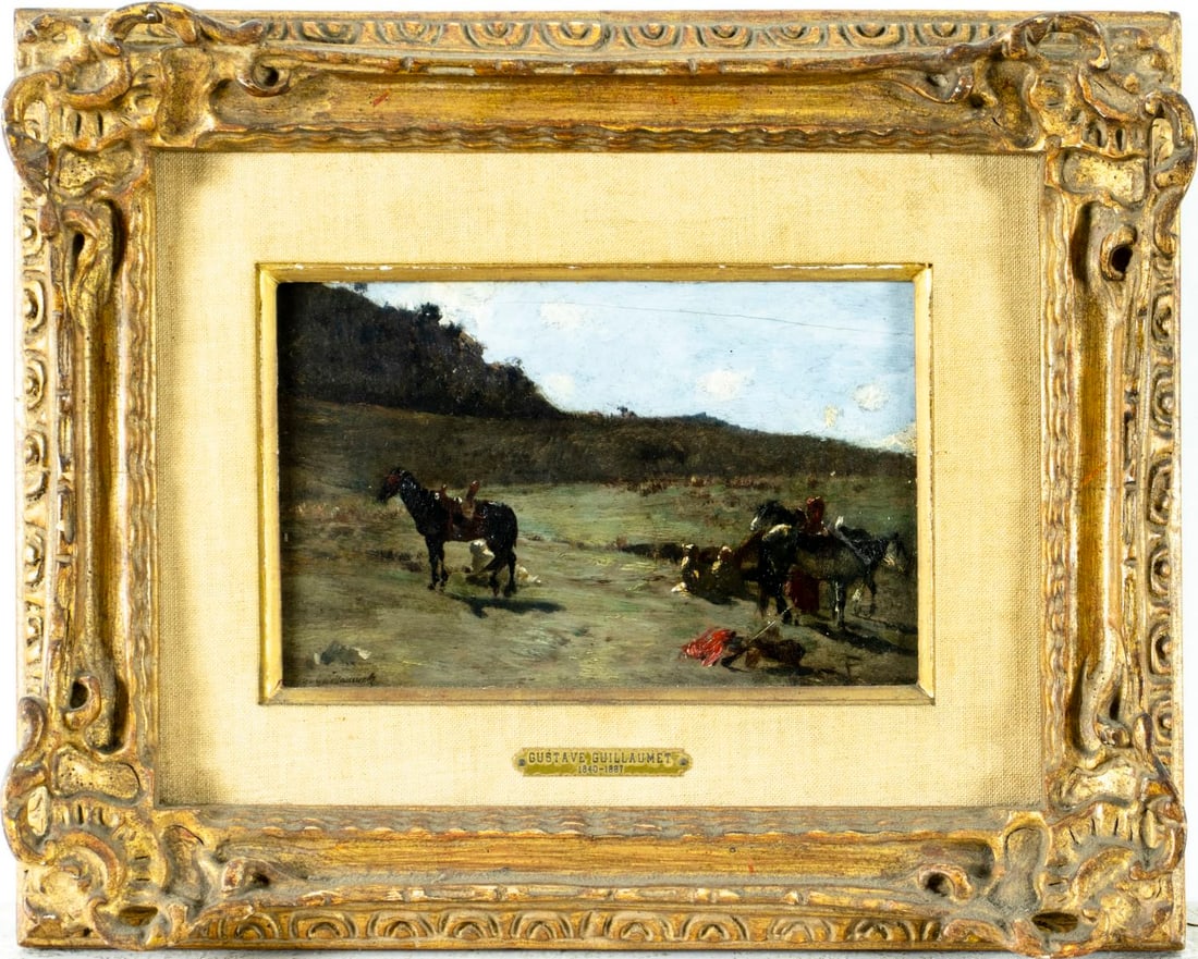 Gustave Guillaumet (France,1840-1887) oil painting antique - 3