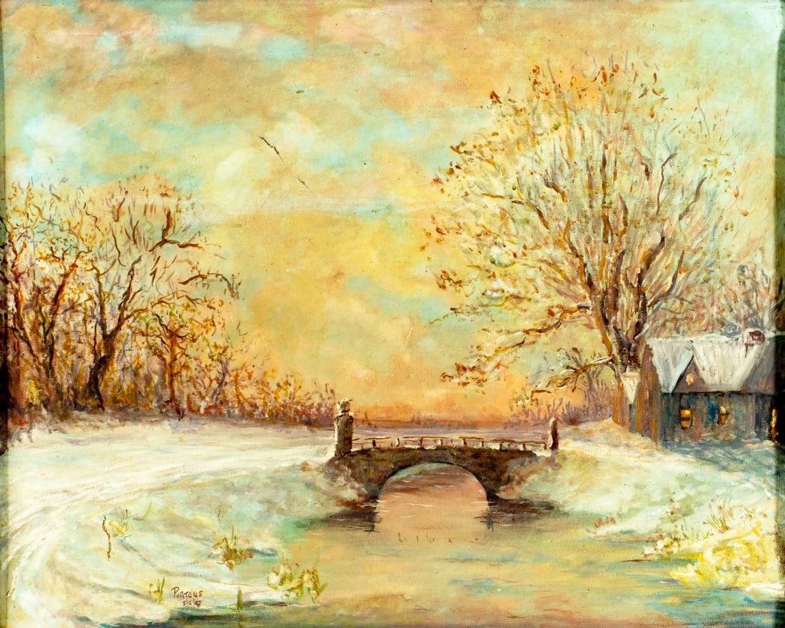 Porteus (US,mid 20C) oil painting antique (1 of 13)