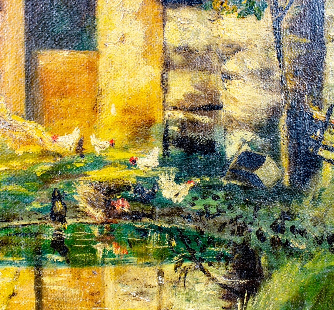 Antique early 20C European oil painting - 7