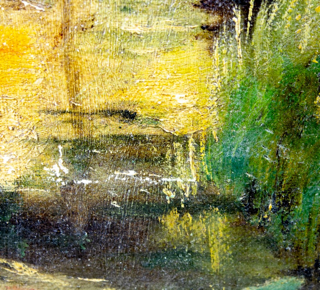 Antique early 20C European oil painting - 8