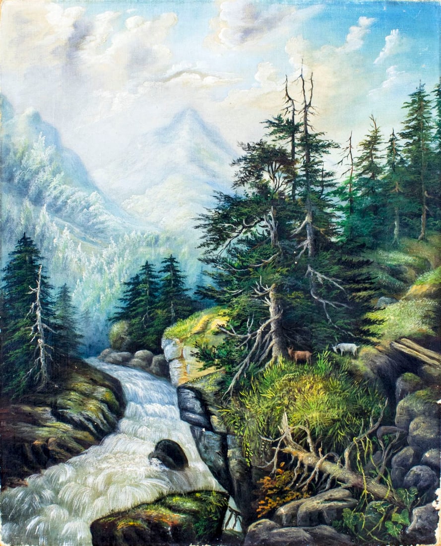 Antique 19C American oil painting - 3