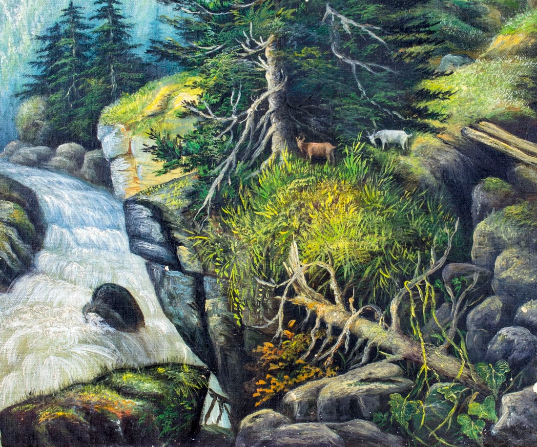 Antique 19C American oil painting - 6