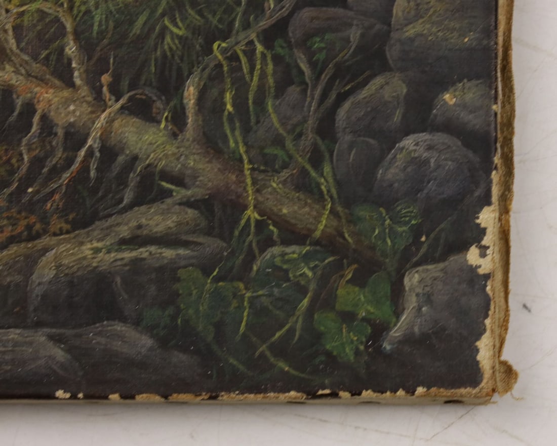 Antique 19C American oil painting - 9