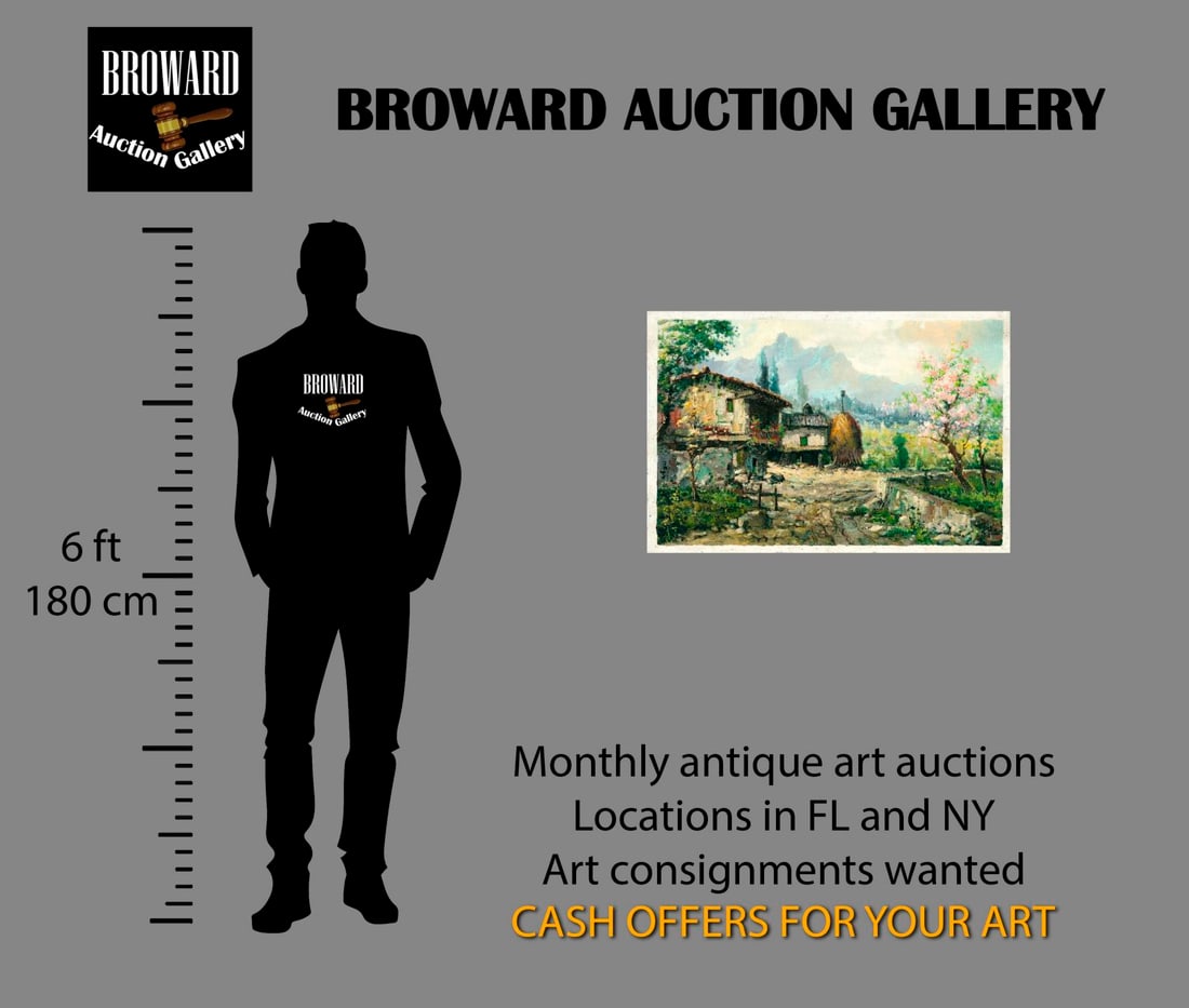 Vintage 20C German oil painting signed - 2