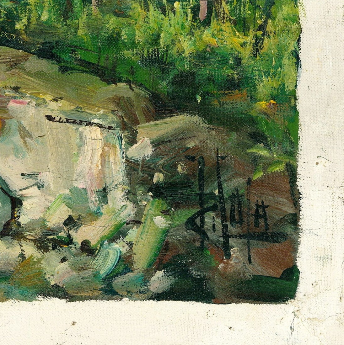 Vintage 20C German oil painting signed - 4