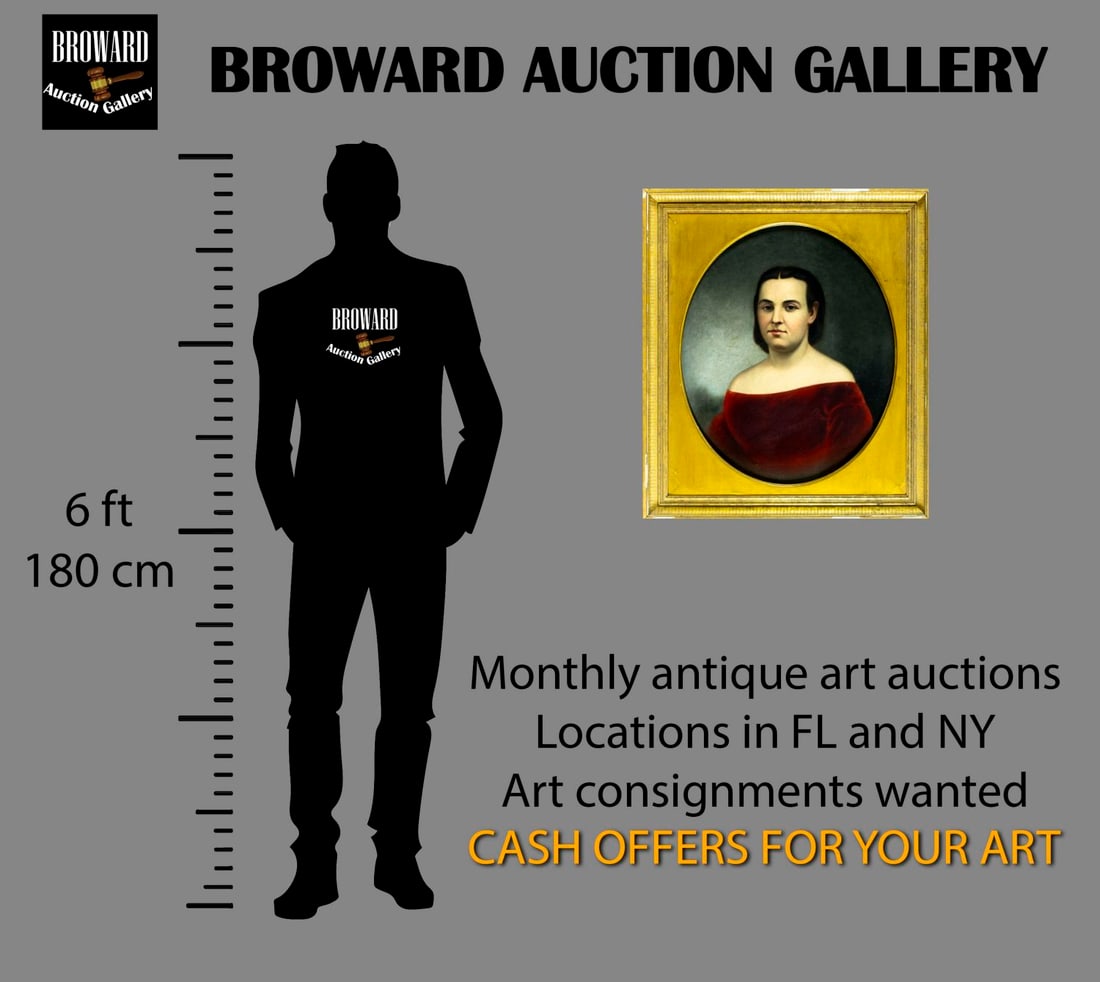 Antique mid 19C American oil painting - 2