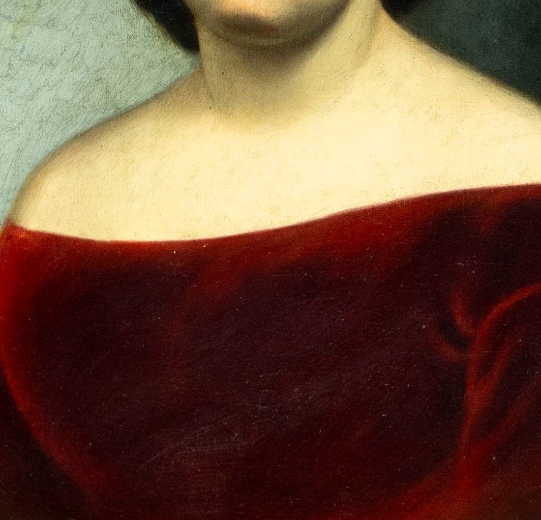 Antique mid 19C American oil painting - 6