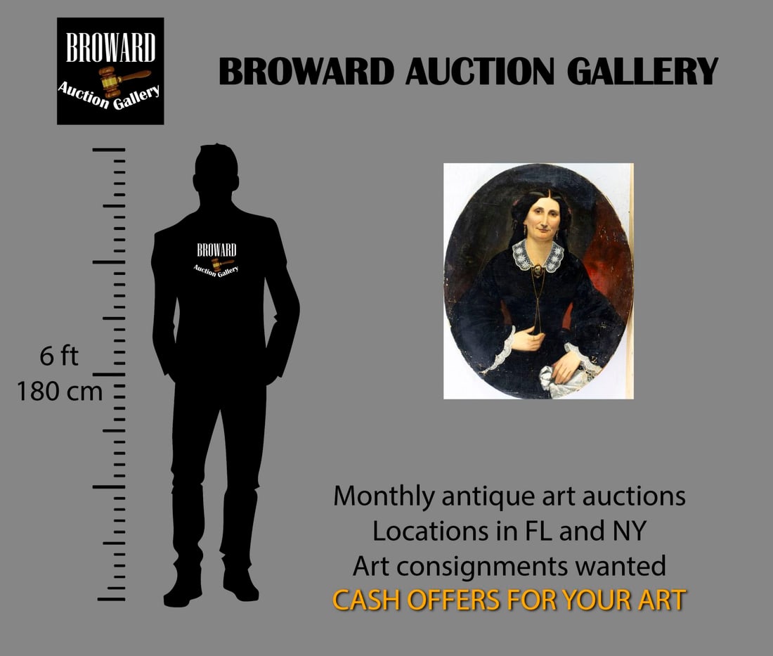 Antique 19C American oil painting signed - 2