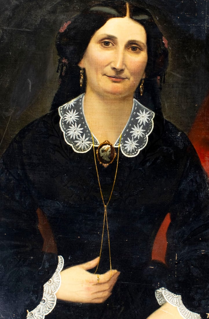 Antique 19C American oil painting signed - 5