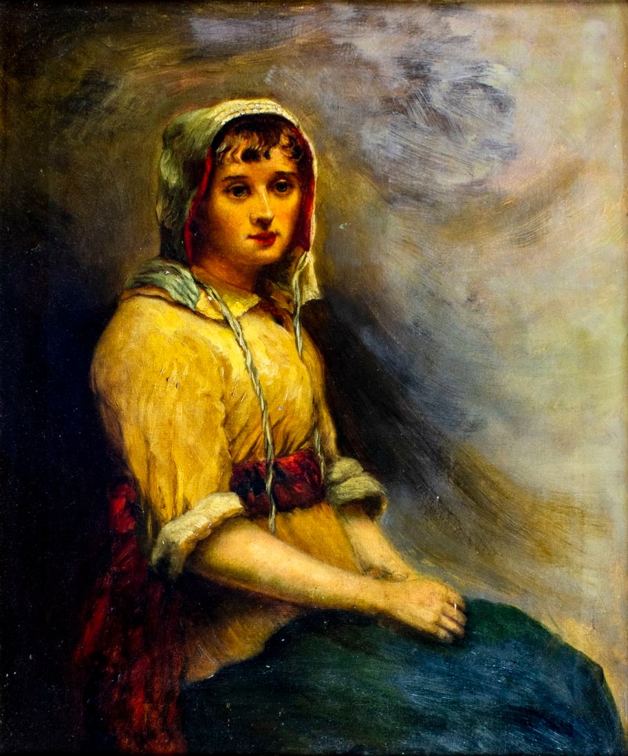 Antique 19C British oil painting (1 of 13)