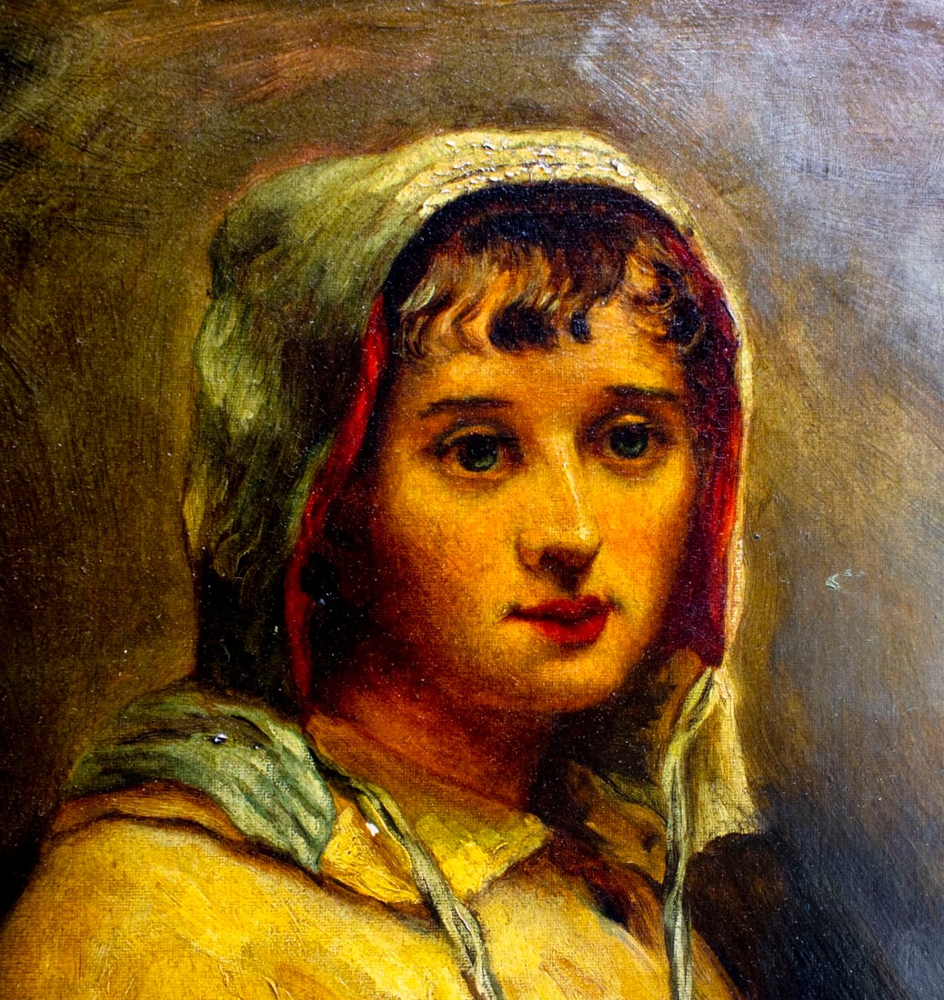 Antique 19C British oil painting - 7