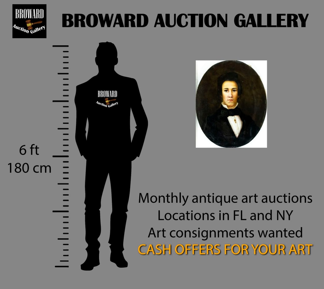 Antique 19C American oil painting signed - 2