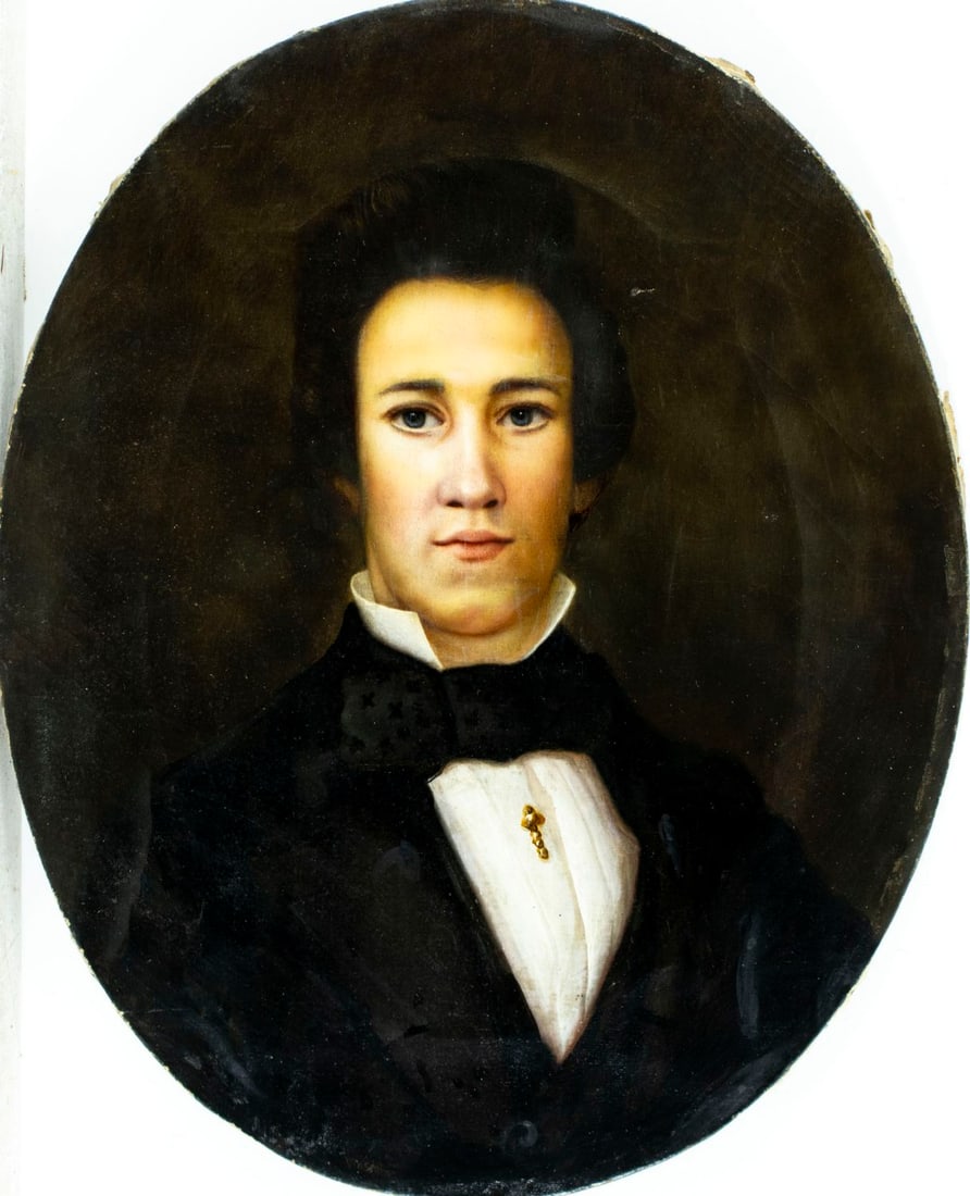 Antique 19C American oil painting signed - 3