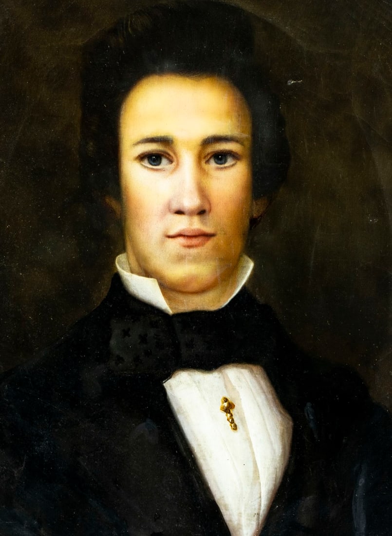 Antique 19C American oil painting signed - 5