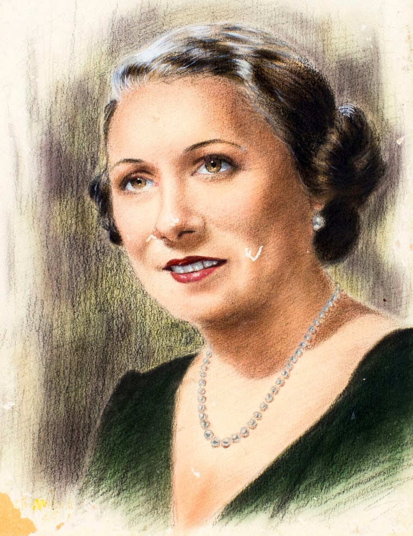 Antique early 20C American pastel painting (1 of 12)