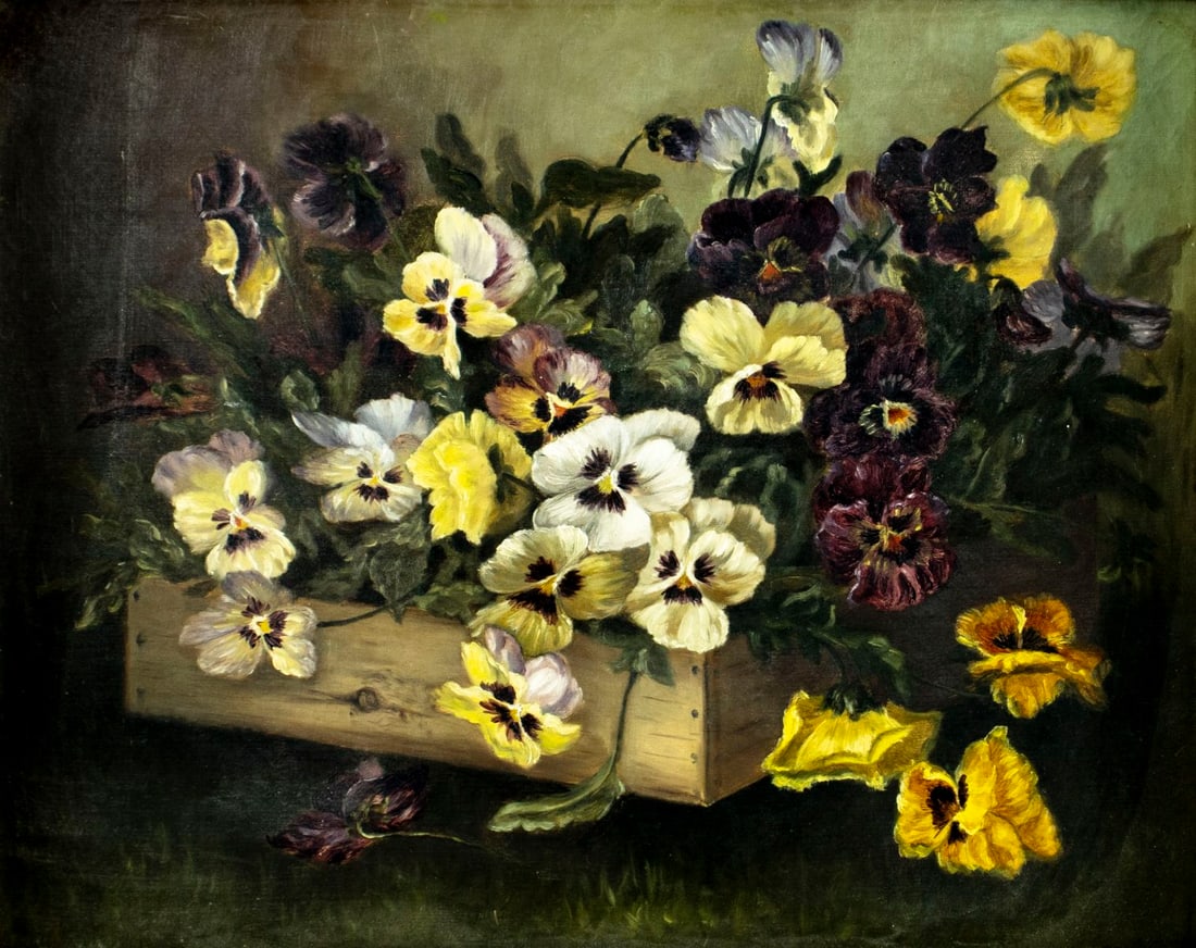 ATTR Caroline W Pitkin (NY,1858-1937) oil painting antique (1 of 12)