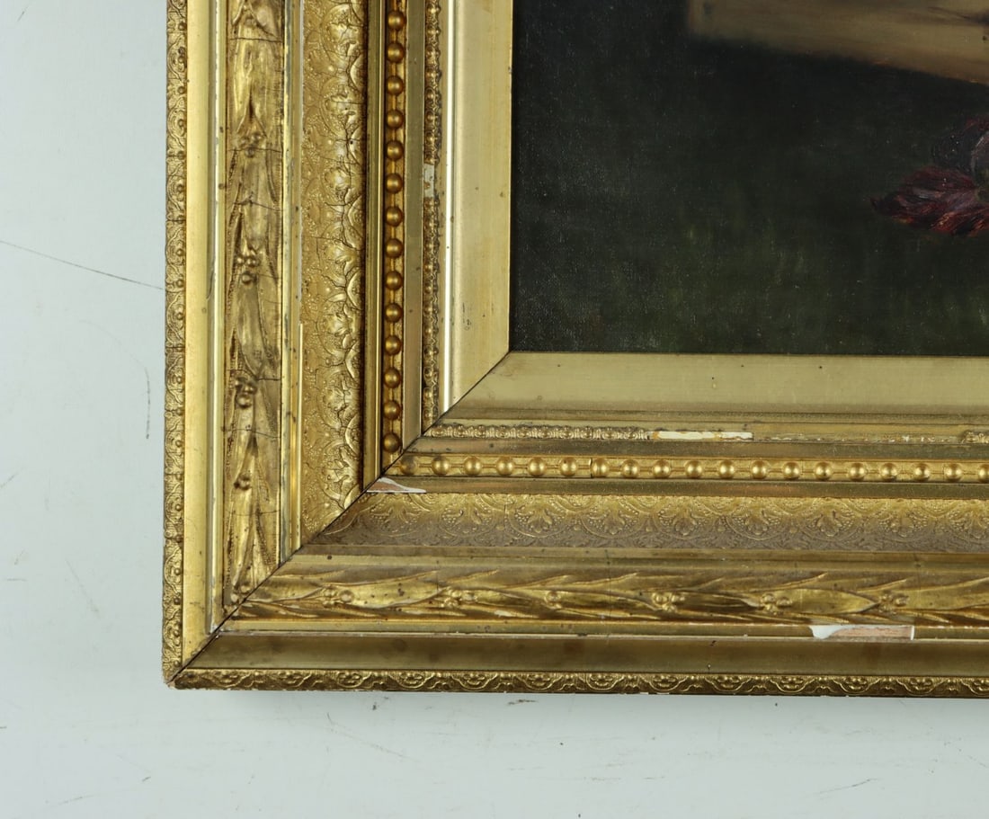 ATTR Caroline W Pitkin (NY,1858-1937) oil painting antique - 9