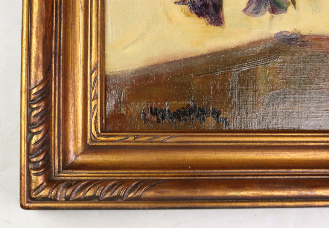 Antique early 20C American oil painting signed - 12