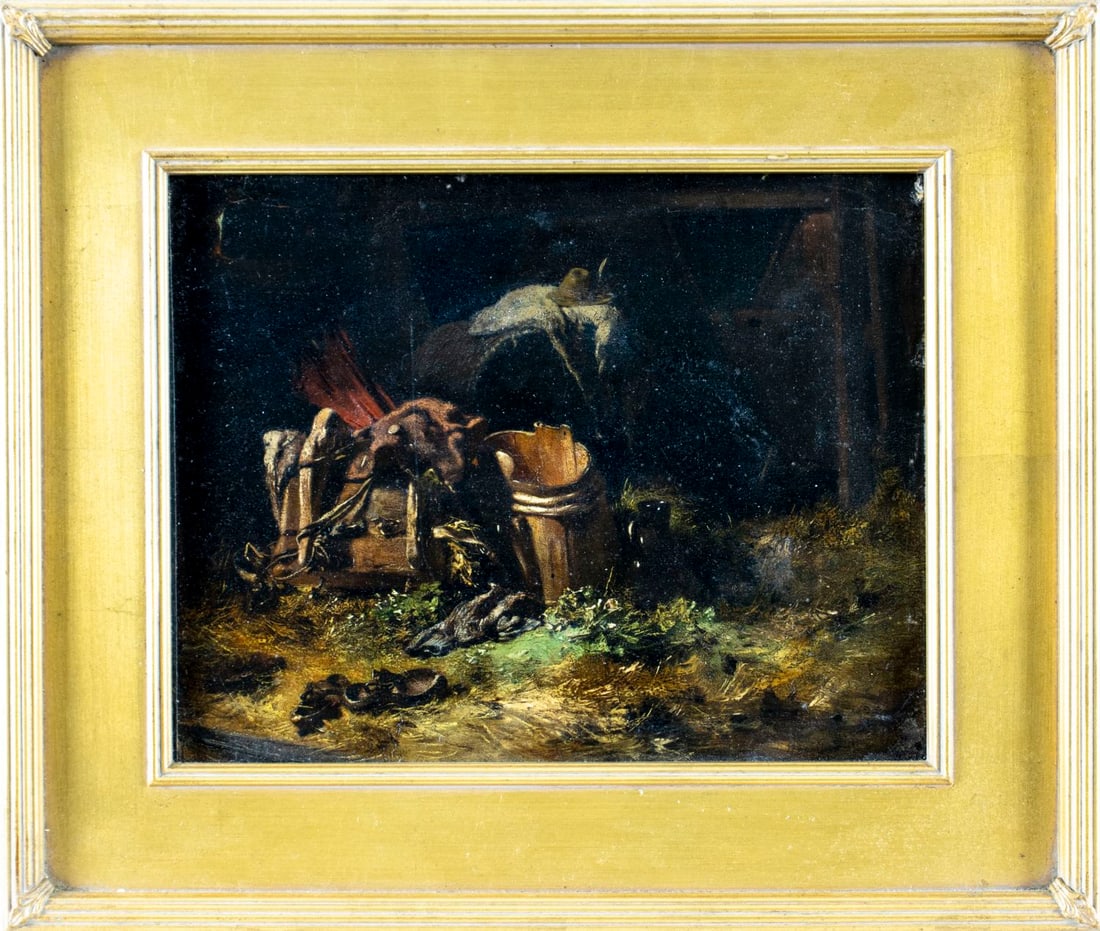 Antique 19C European oil painting - 3