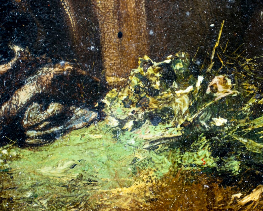 Antique 19C European oil painting - 7