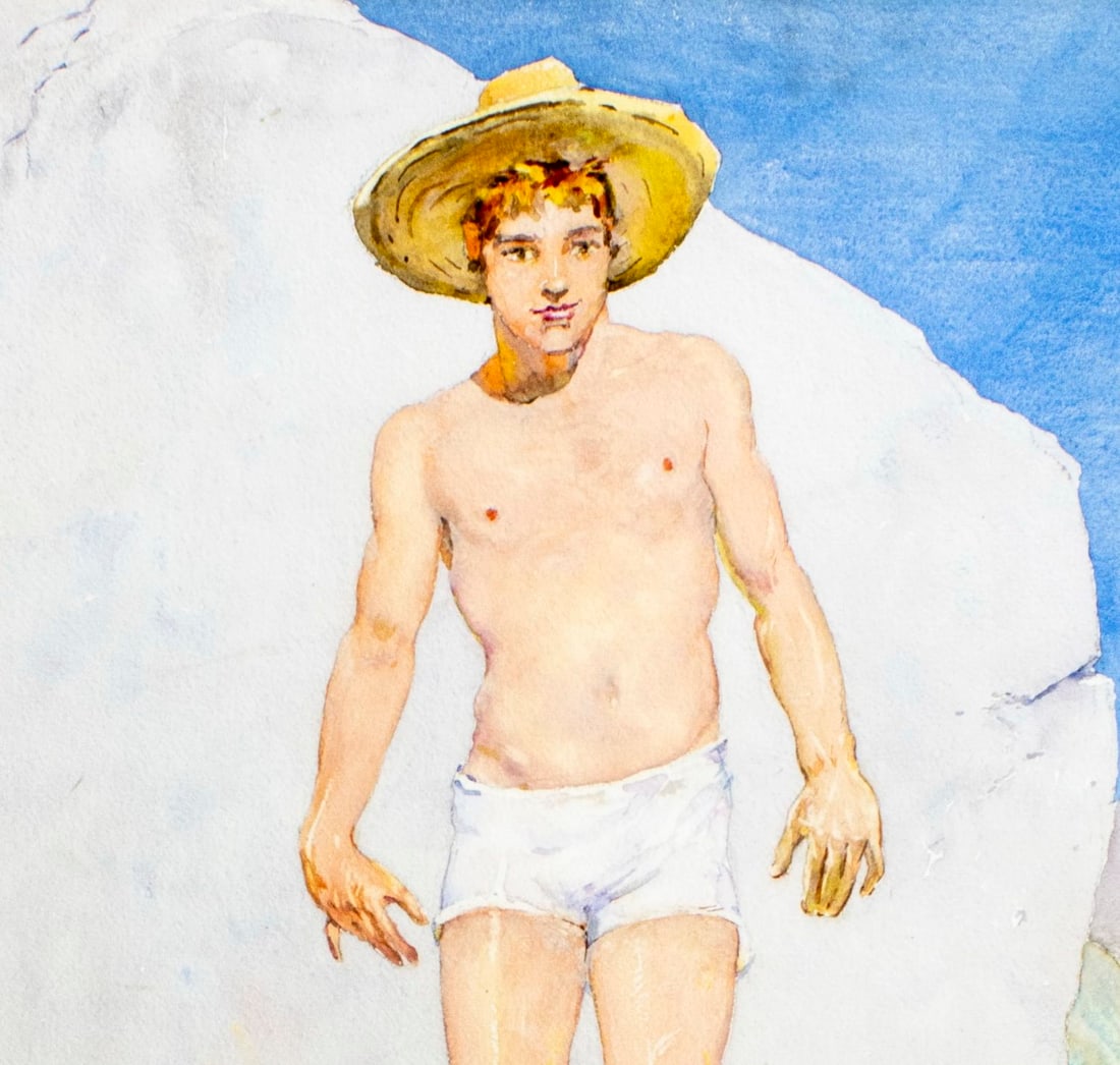 Vintage mid 20C American watercolor painting - 5