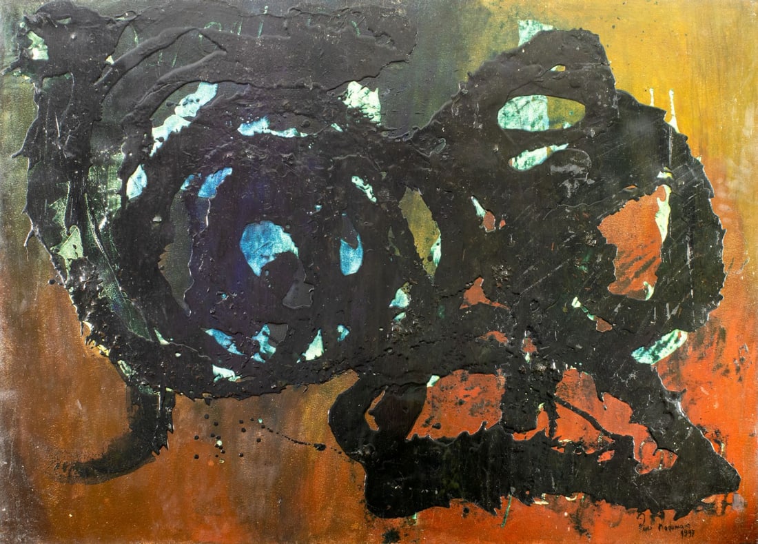 Pios Rodaman (FL,Brazil,b 1953) mixed media painting - 3