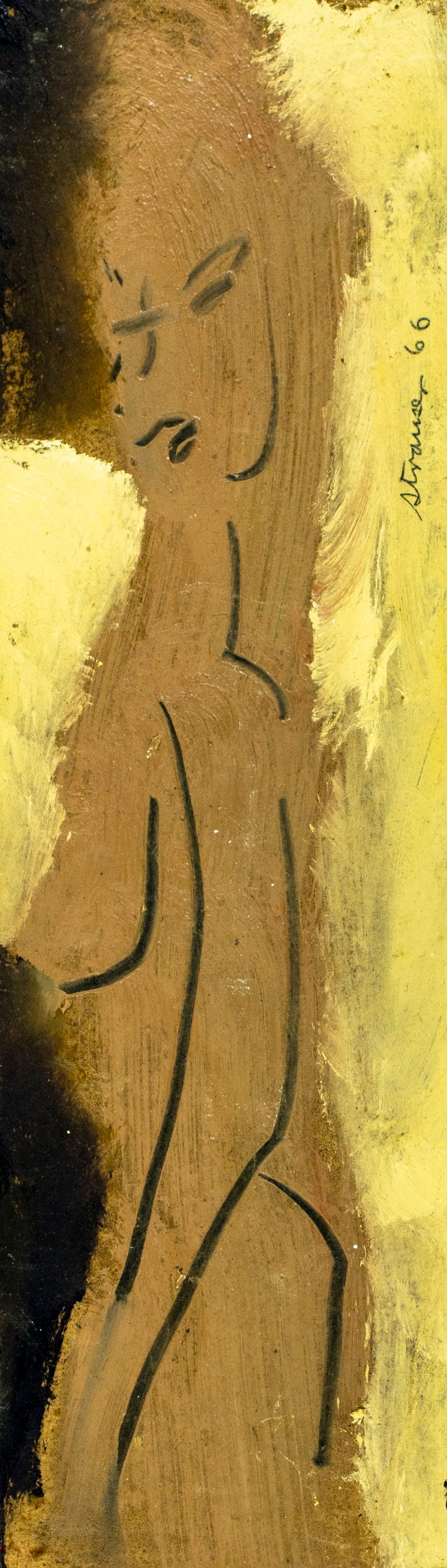 Sterling Strauser (PA,1907-1995) oil painting: ARTIST: Sterling Boyd Strauser (Pennsylvania, 1907 - 1995) TITLE: Nude YEAR: 1966 MEDIUM: oil on board CONDITION: Minor faint scratches. No visible inp