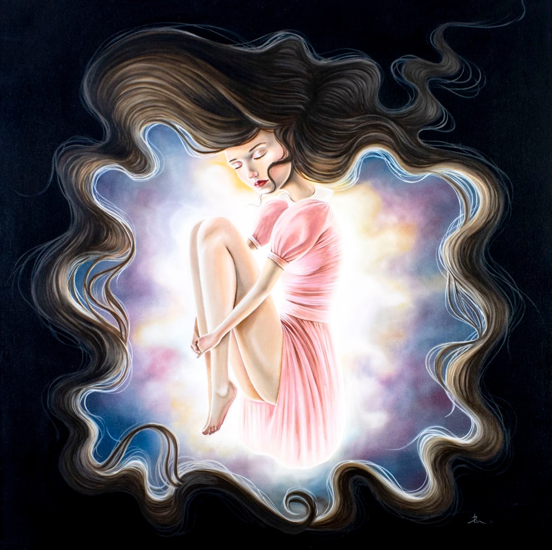 Audrey Pongracz (MI,b 1979) acrylic painting (1 of 12)