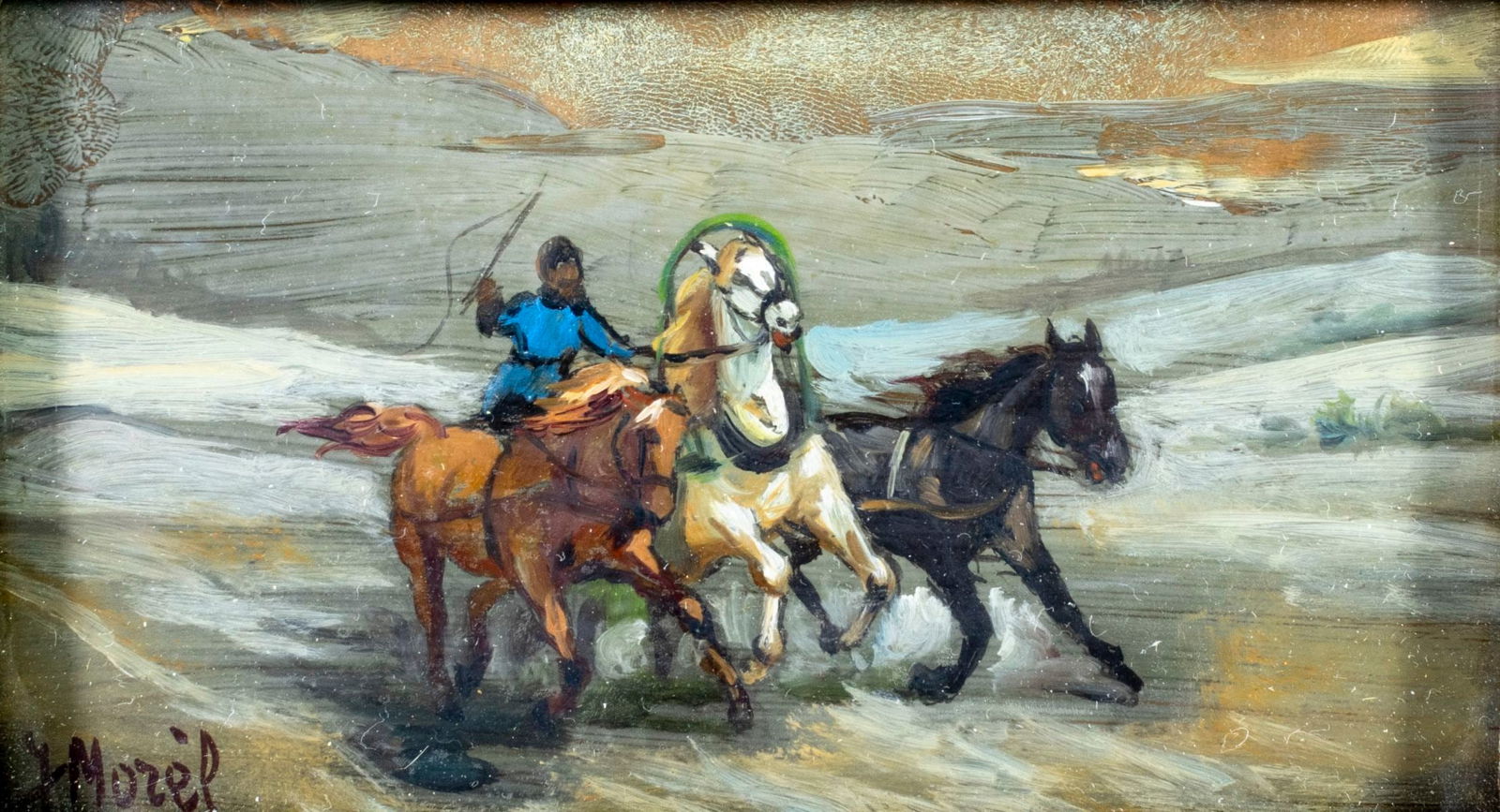 Morel (Europe,early 20C) oil painting antique (1 of 12)