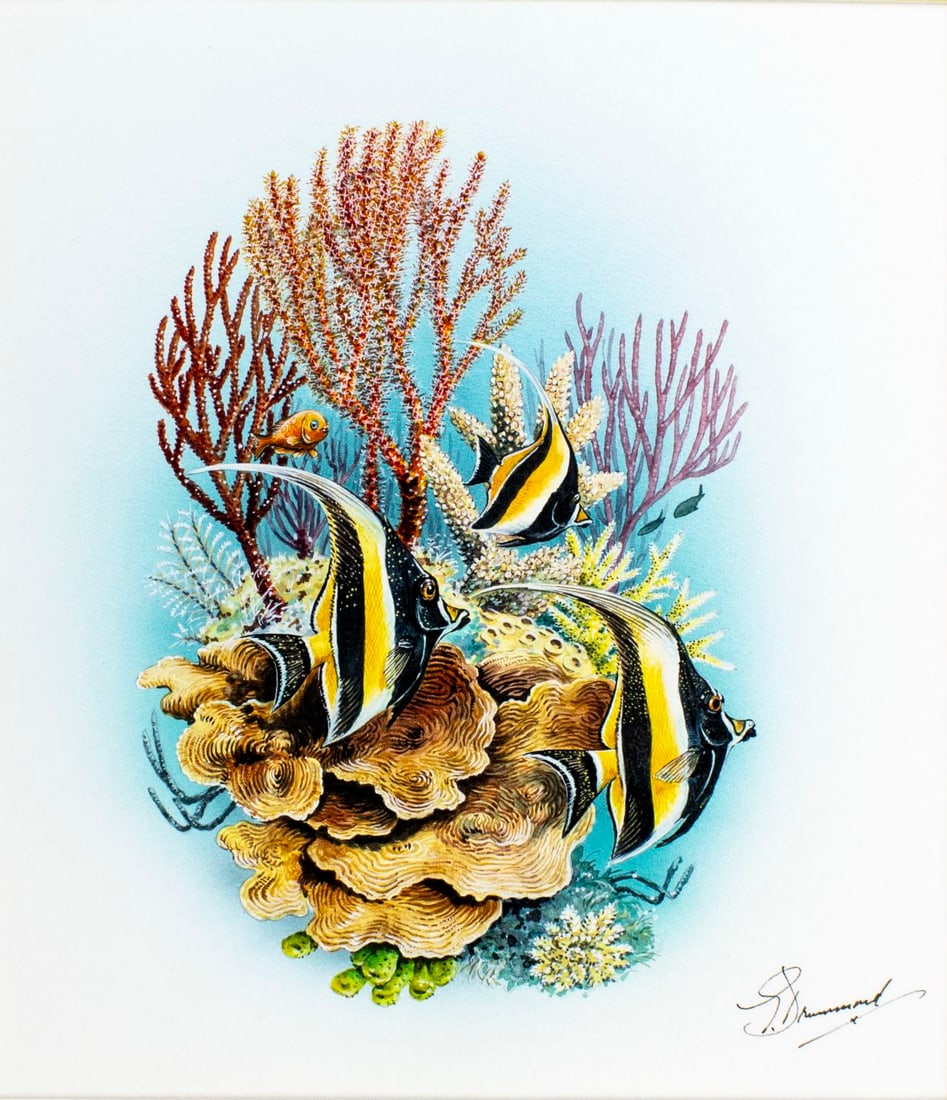 Gordon Drummond (UK,1921-?) gouache painting (1 of 14)