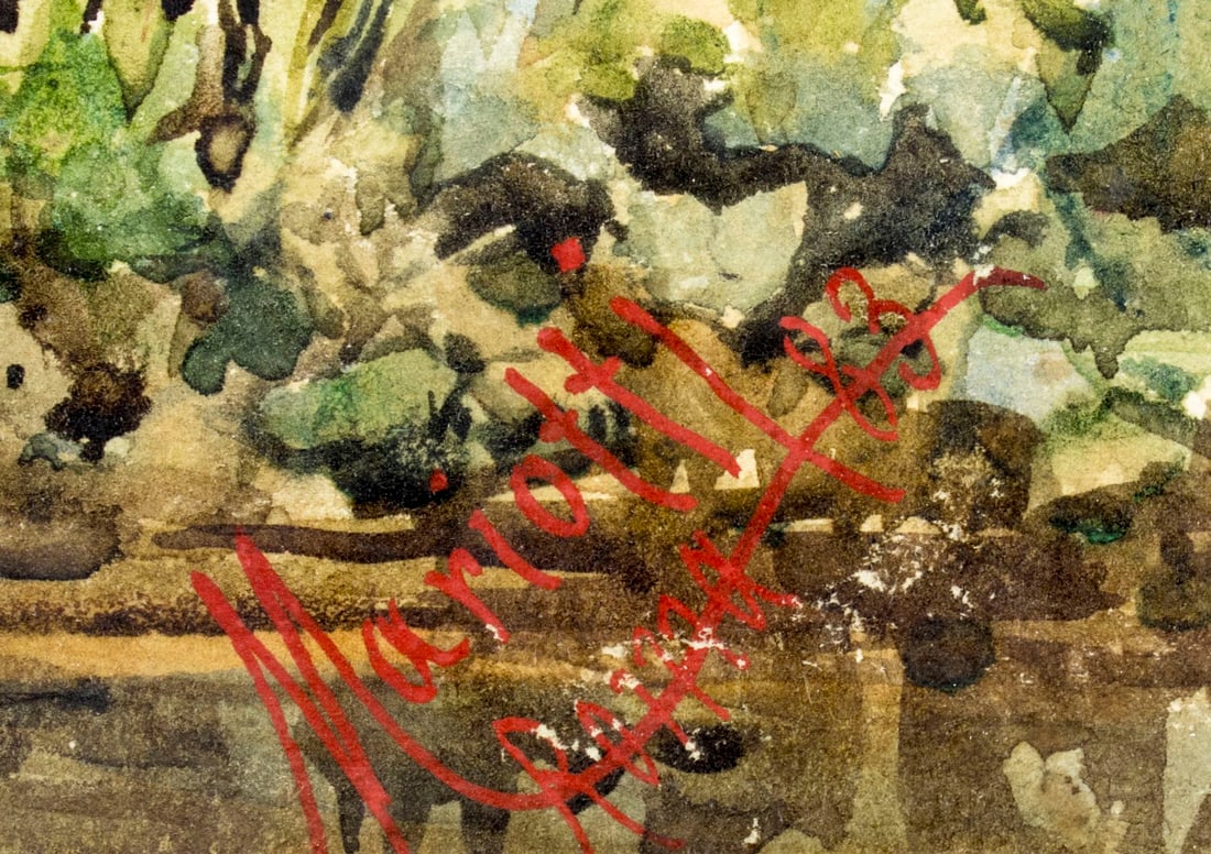 Leopoldo Mariotti (Italy,1848-1916) watercolor painting antique - 4