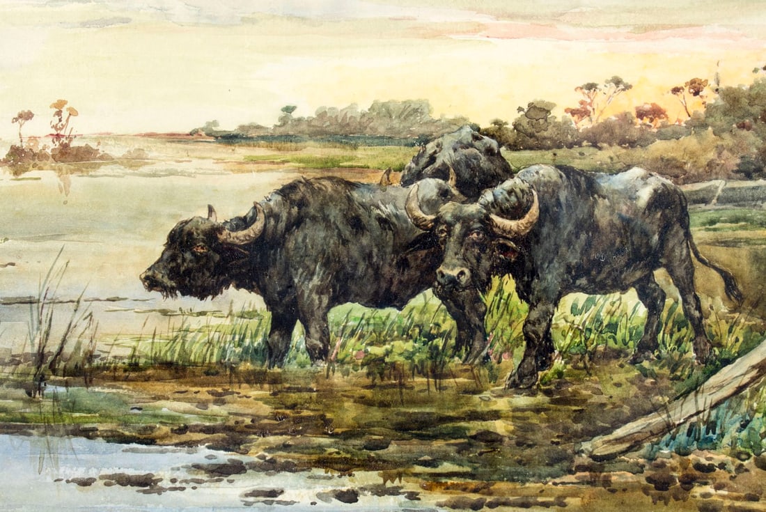 Leopoldo Mariotti (Italy,1848-1916) watercolor painting antique - 6