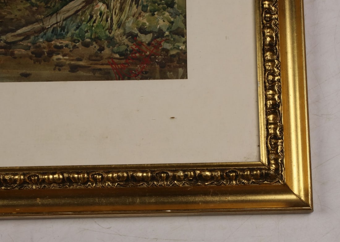 Leopoldo Mariotti (Italy,1848-1916) watercolor painting antique - 8