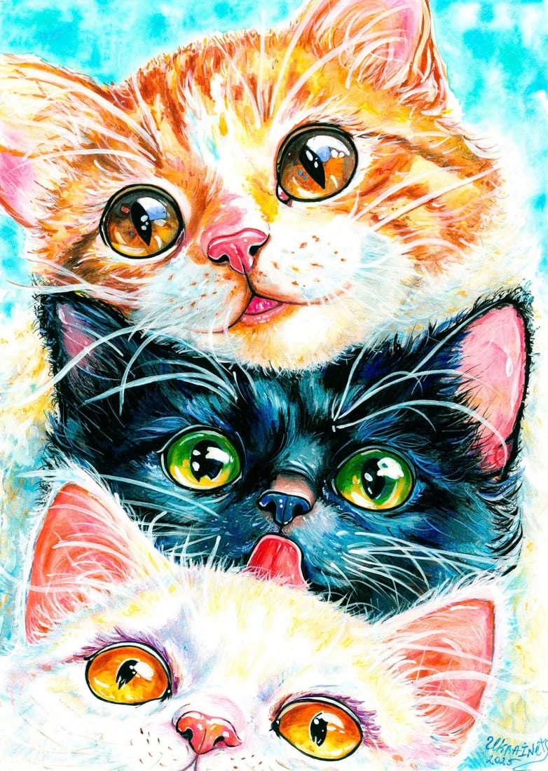 Alex Ukrainets (Ukraine,b 2001) mixed media painting (1 of 13)