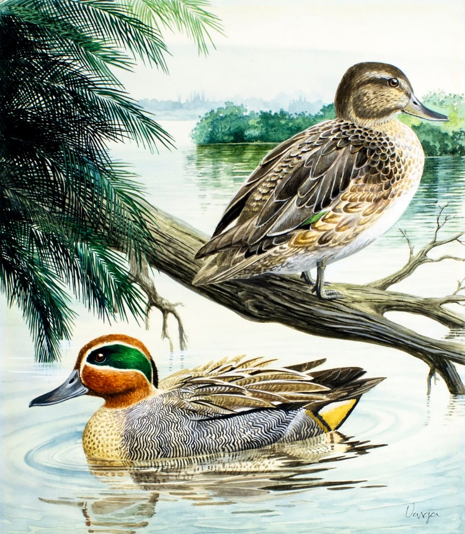 Pal Varga (Hungary,1937-?) watercolor painting (1 of 13)