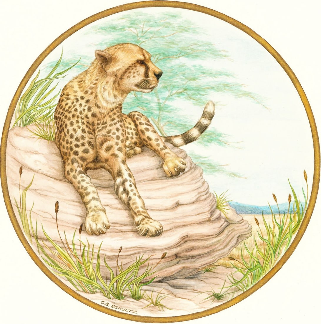 C G Schultz (US,20C) watercolor painting (1 of 13)