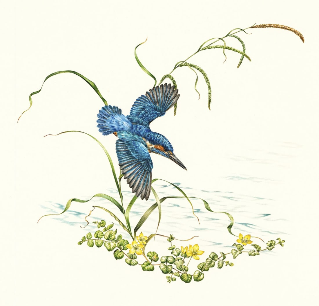 Michael J Loates (UK,b 1947) gouache painting (1 of 12)