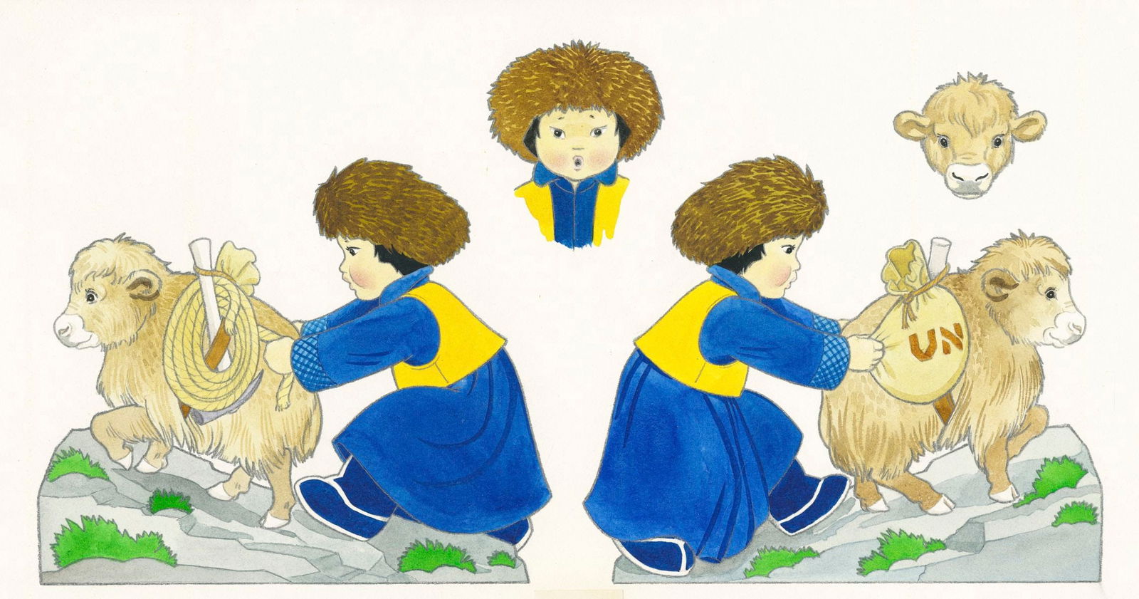 Carol Lawson (UK,20/21C) gouache painting (1 of 12)