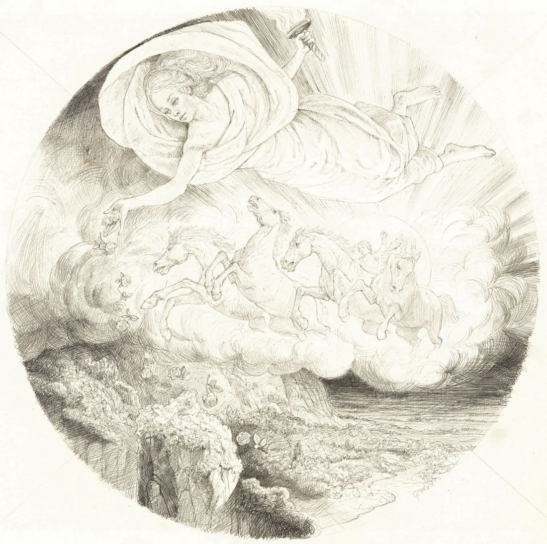 Gianni Benvenuti (Italy,US,1926-2005) graphite painting (1 of 12)