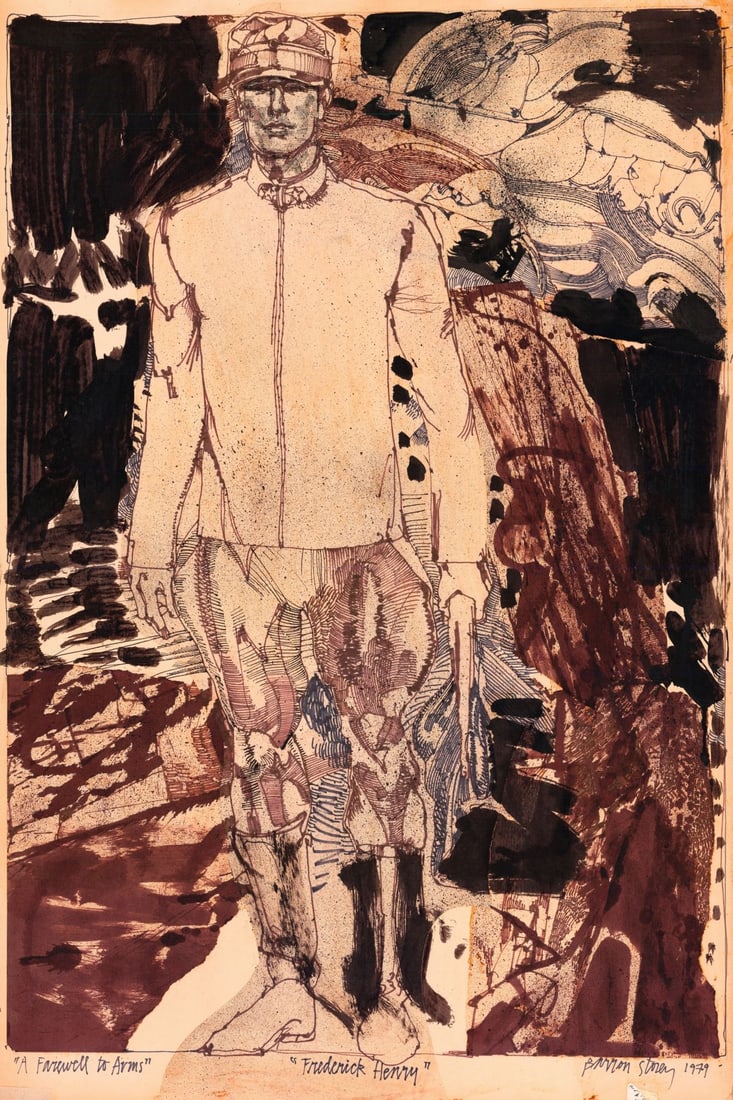 Barron Storey (CA,TX,1940-?) mixed media painting - 3