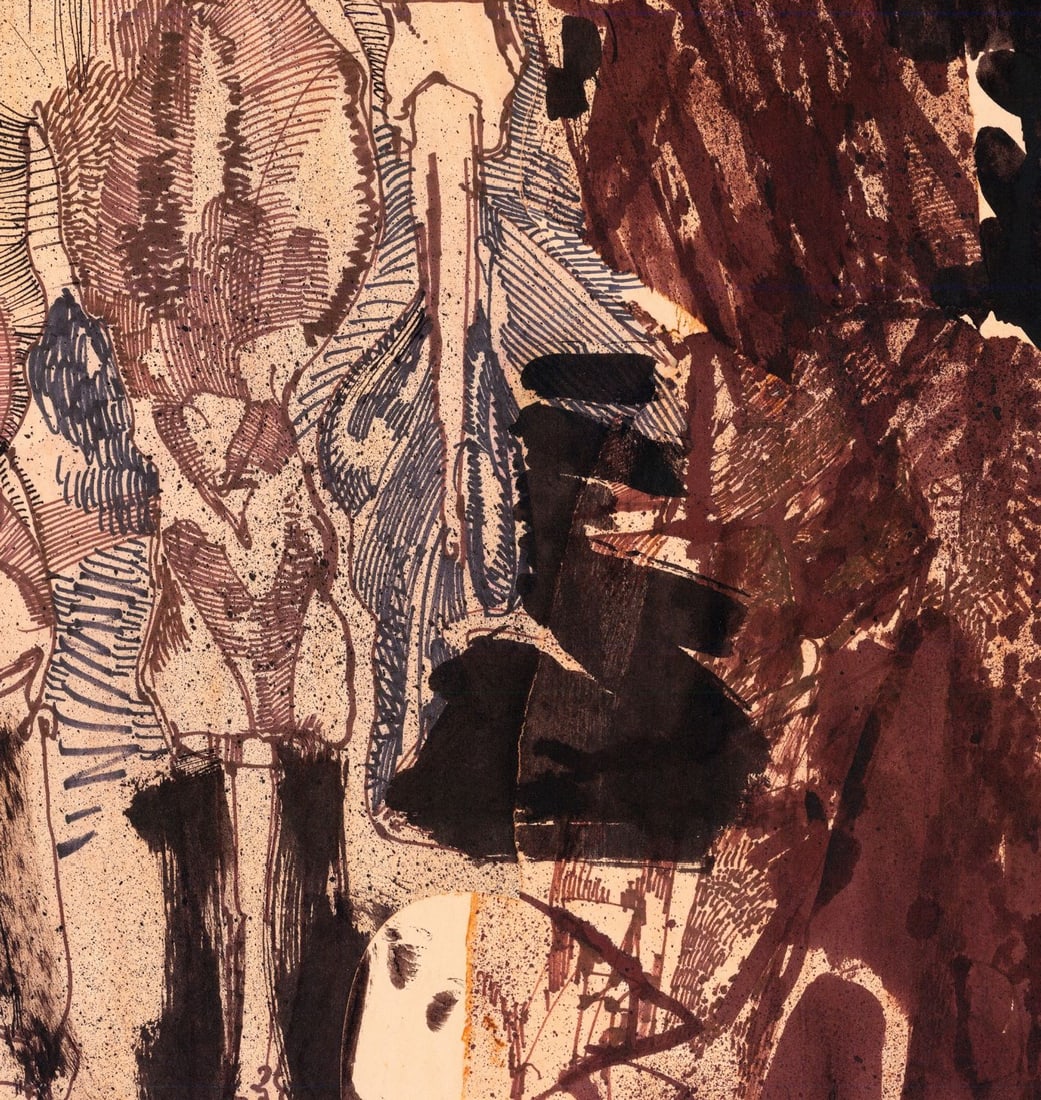 Barron Storey (CA,TX,1940-?) mixed media painting - 6