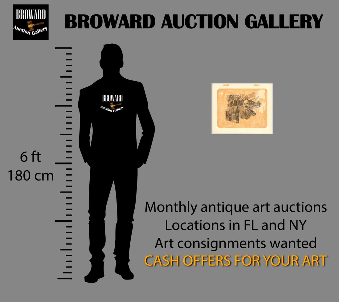 ATTR Jim McDermott (MA,CA,1960-2015) ink painting - 2