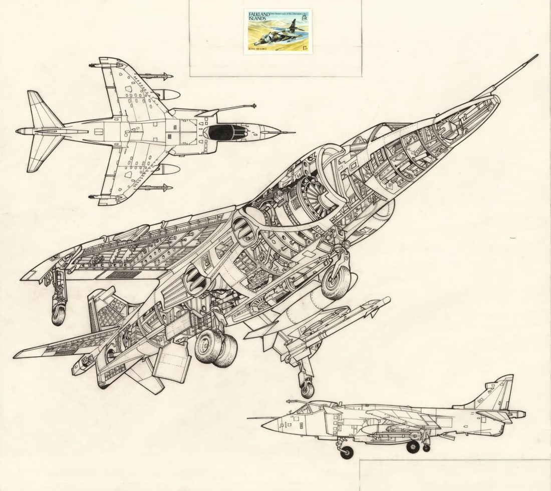 John Batchelor (UK,1936-2019) ink painting (1 of 10)