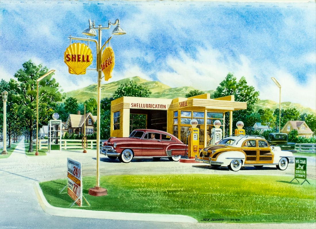 Jack Schmitt (CA,IL,20/21C) watercolor painting (1 of 13)