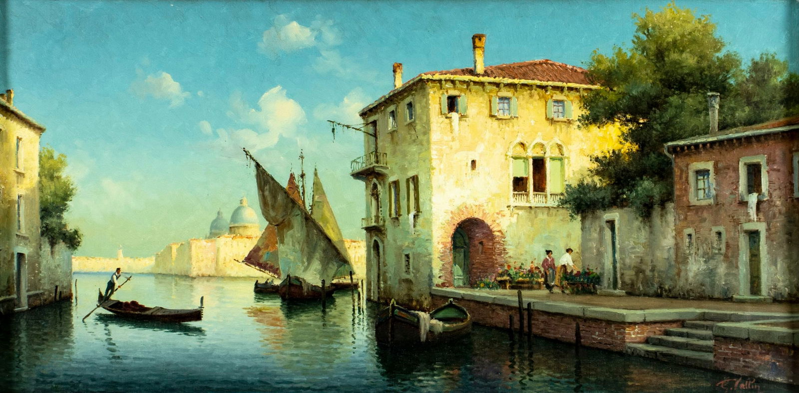 Hugo Golli Vallin (Italy,1921-?) oil painting (1 of 13)
