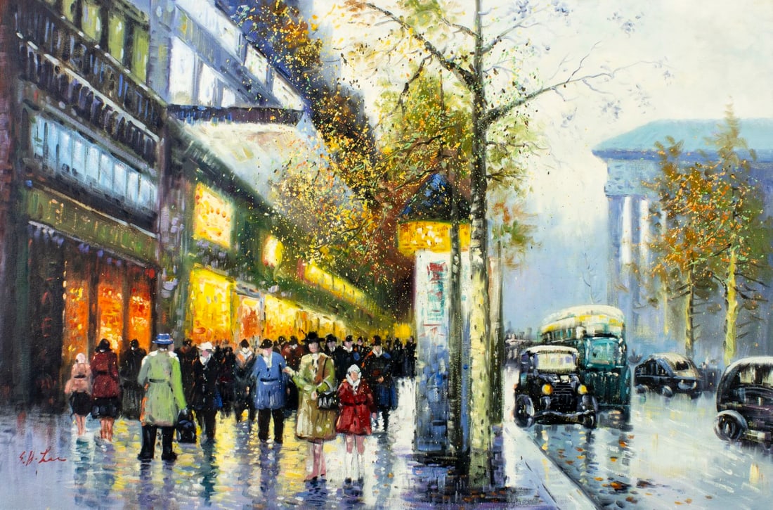 S H Lee (China,US,20C) oil painting (1 of 13)