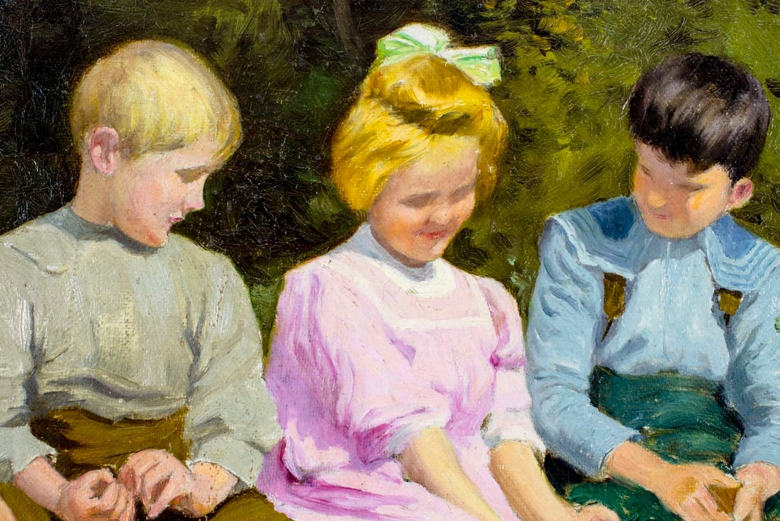 Carl Hirschberg (CT,1854-1923) oil painting antique - 9