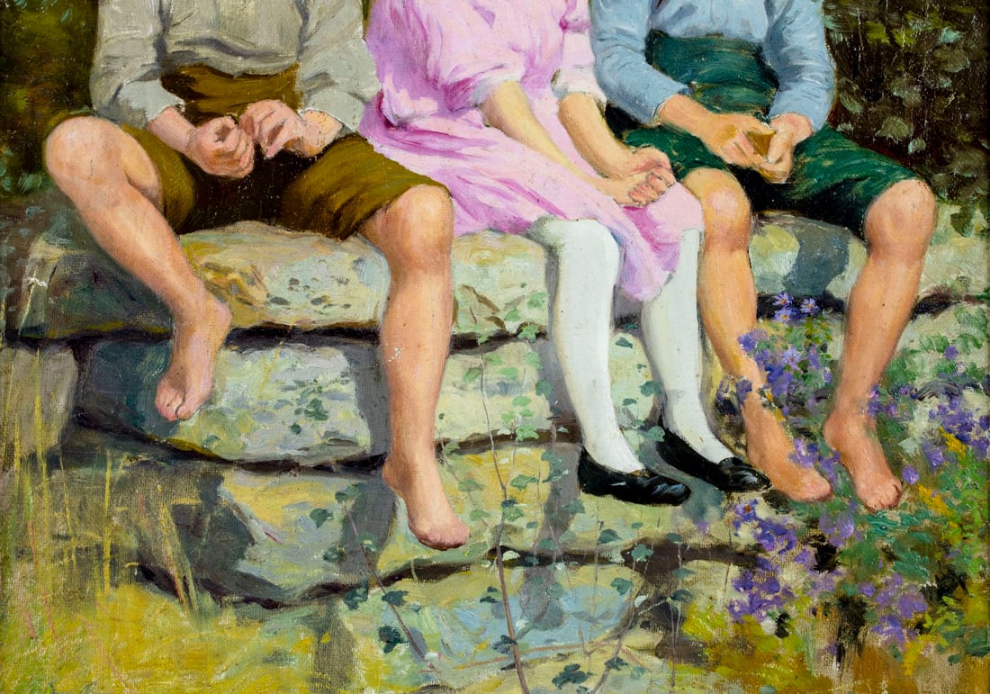 Carl Hirschberg (CT,1854-1923) oil painting antique - 7